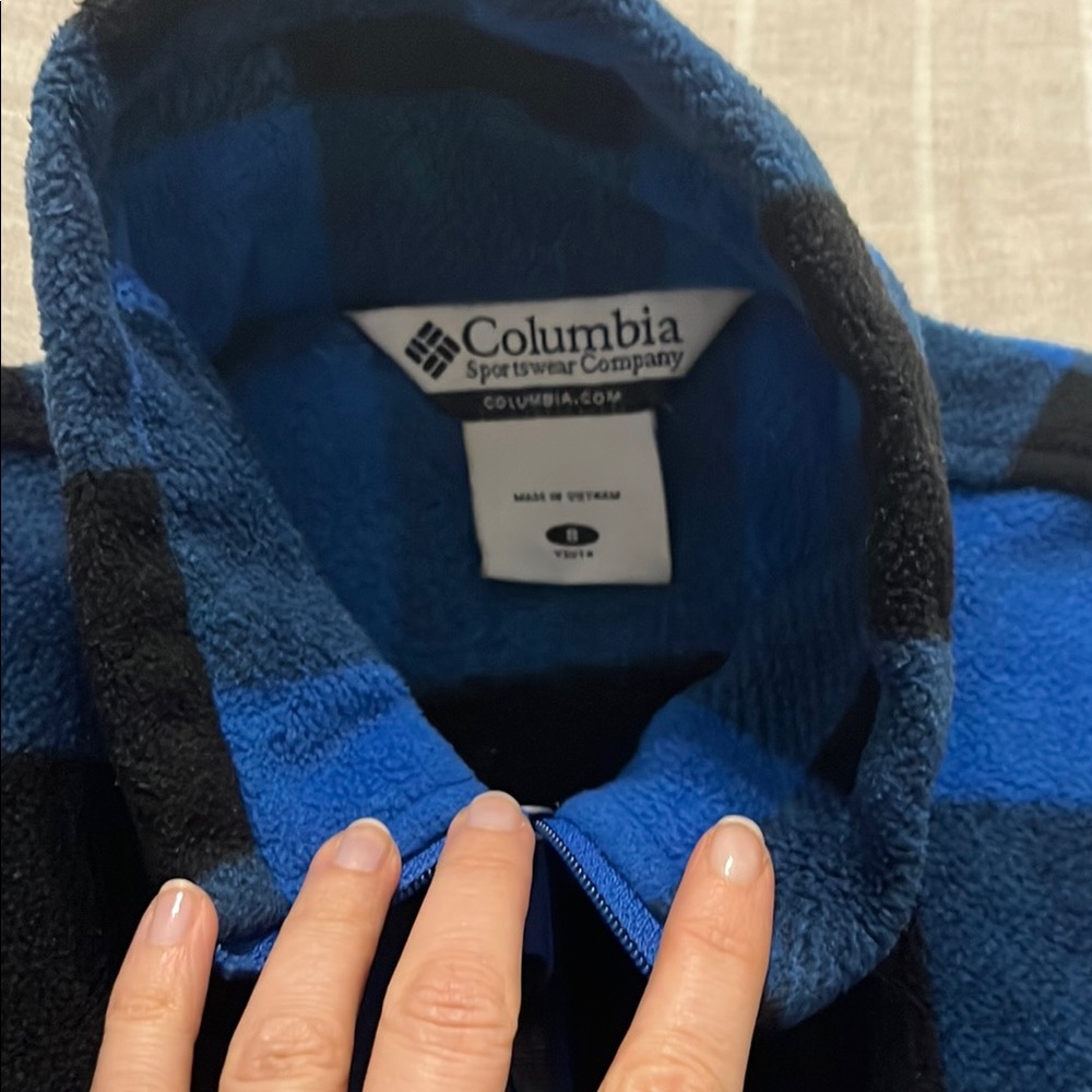 Columbia Blue and Gray Kids Full Zip Up Fleece - Picture 3 of 4